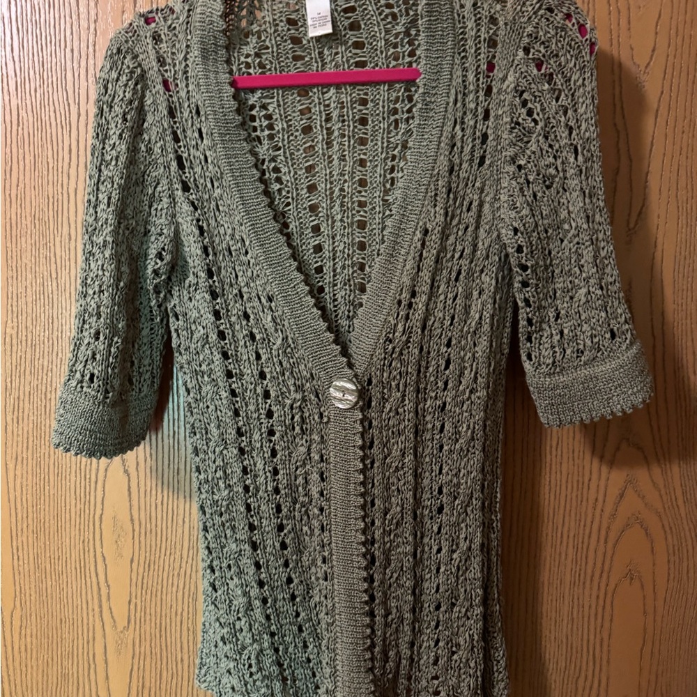 Susan Bristol Olive Knit Cardigan